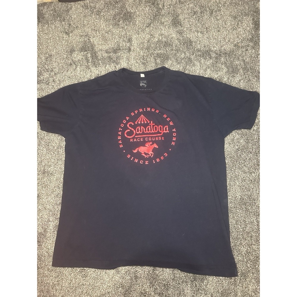 Saratoga Race Course NYRA Mens XL T Shirt Horse Racing New York Thoroughbred Tee